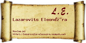 Lazarovits Eleonóra névjegykártya
